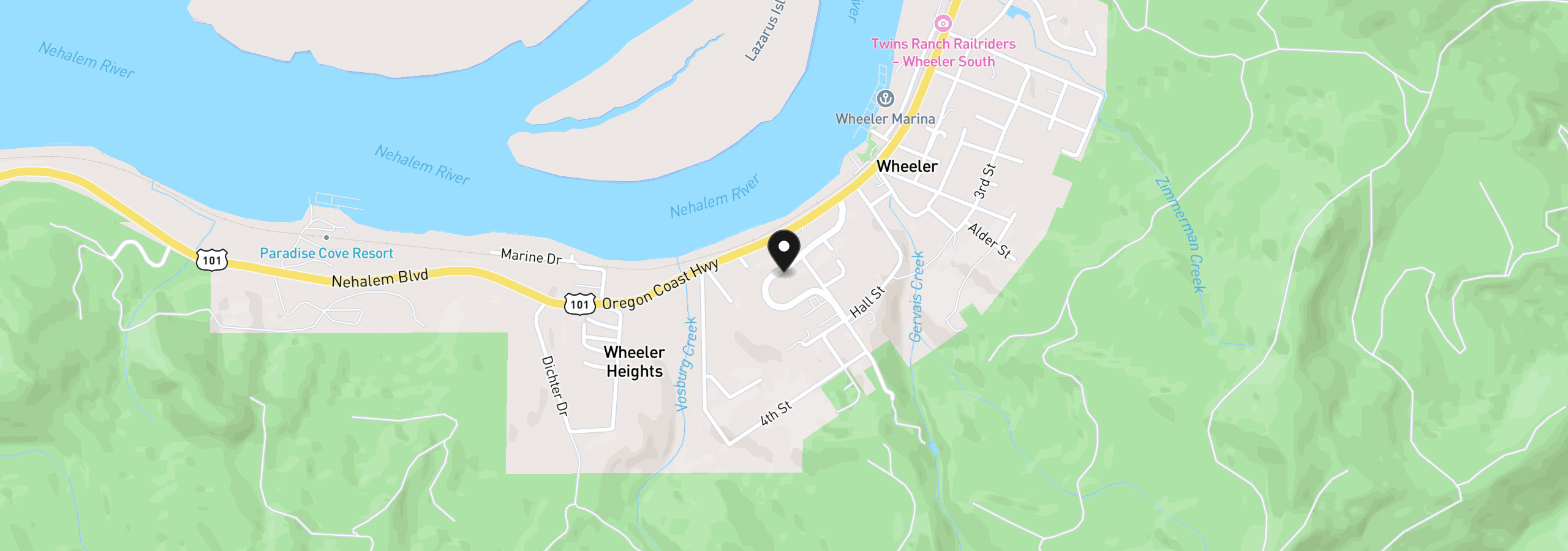 Map showing the location of Rowe St 1800, Wheeler, OR 97147