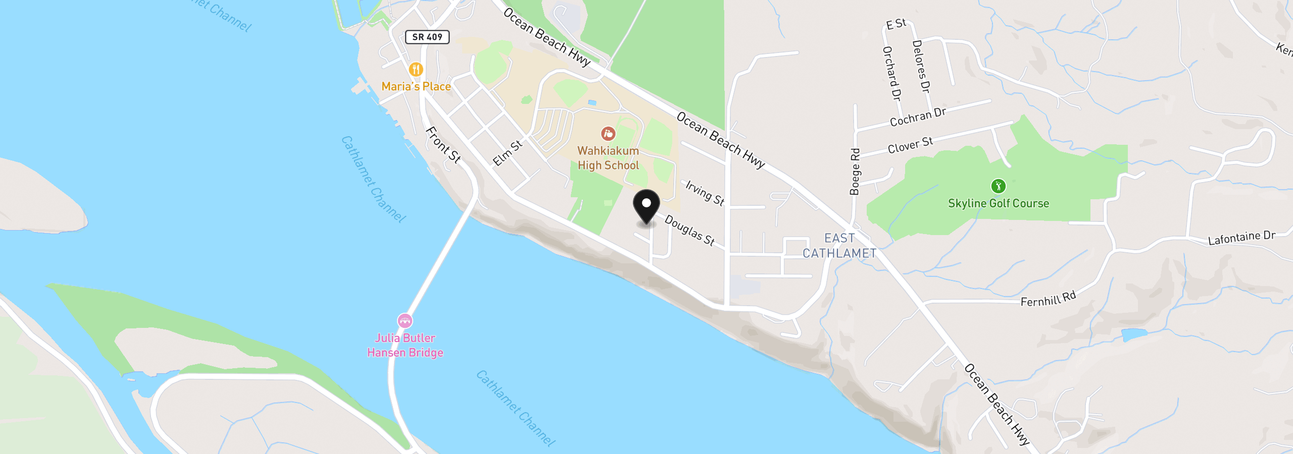 Map showing the location of 210 Glengate St, Cathlamet, Wa 98612