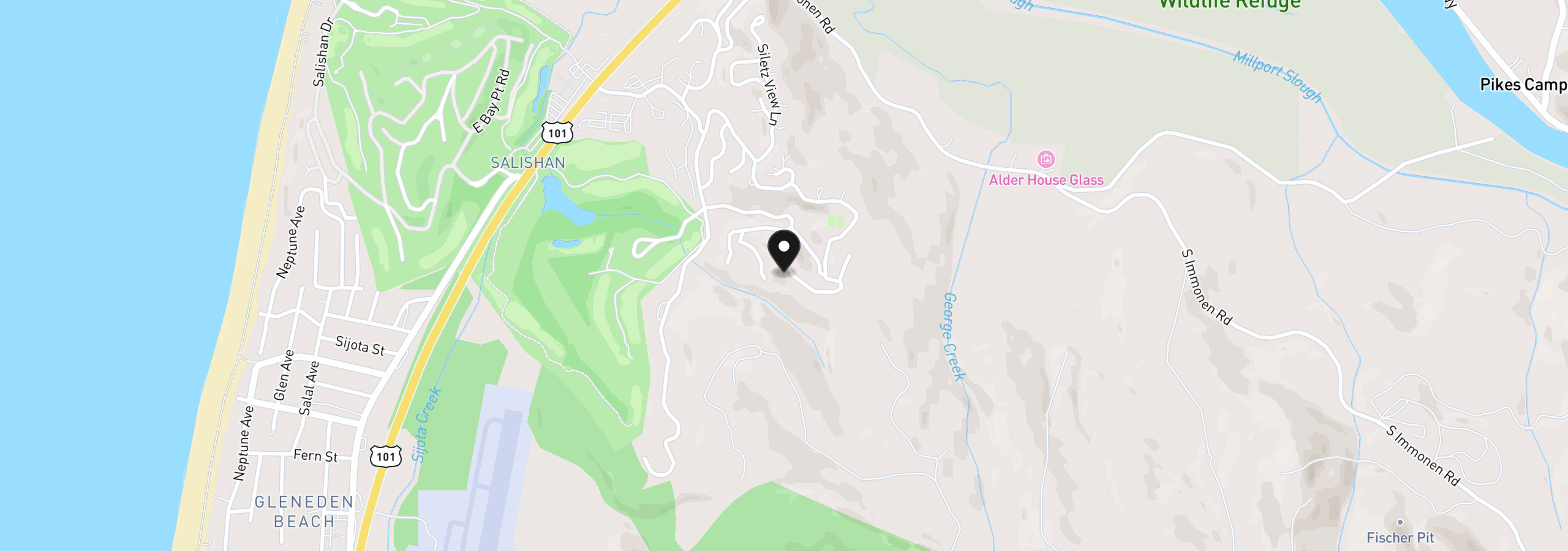 Map showing the location of 518 Oceanview Ln, Gleneden Beach, OR 97388