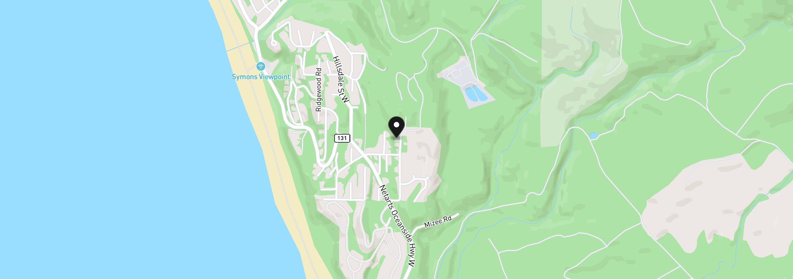 Map showing the location of 400 Highland Dr, Oceanside, OR 97134