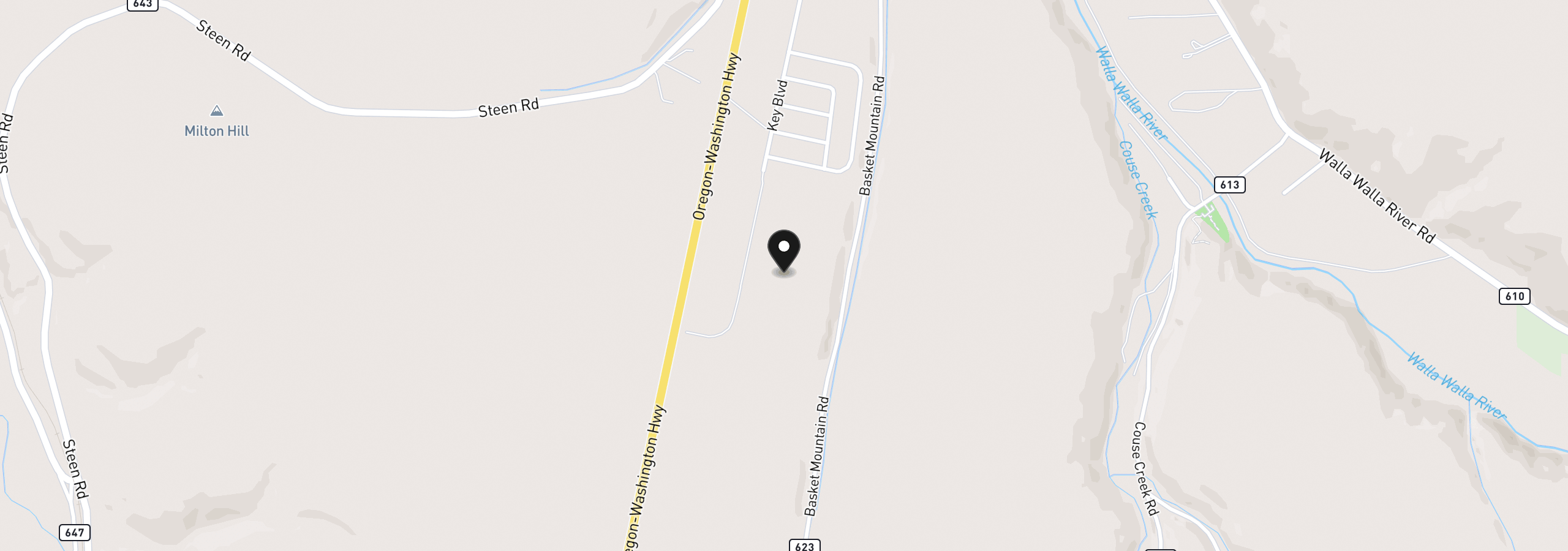 Map showing the location of 00 Key Blvd, Milton-Freewater, OR 97862