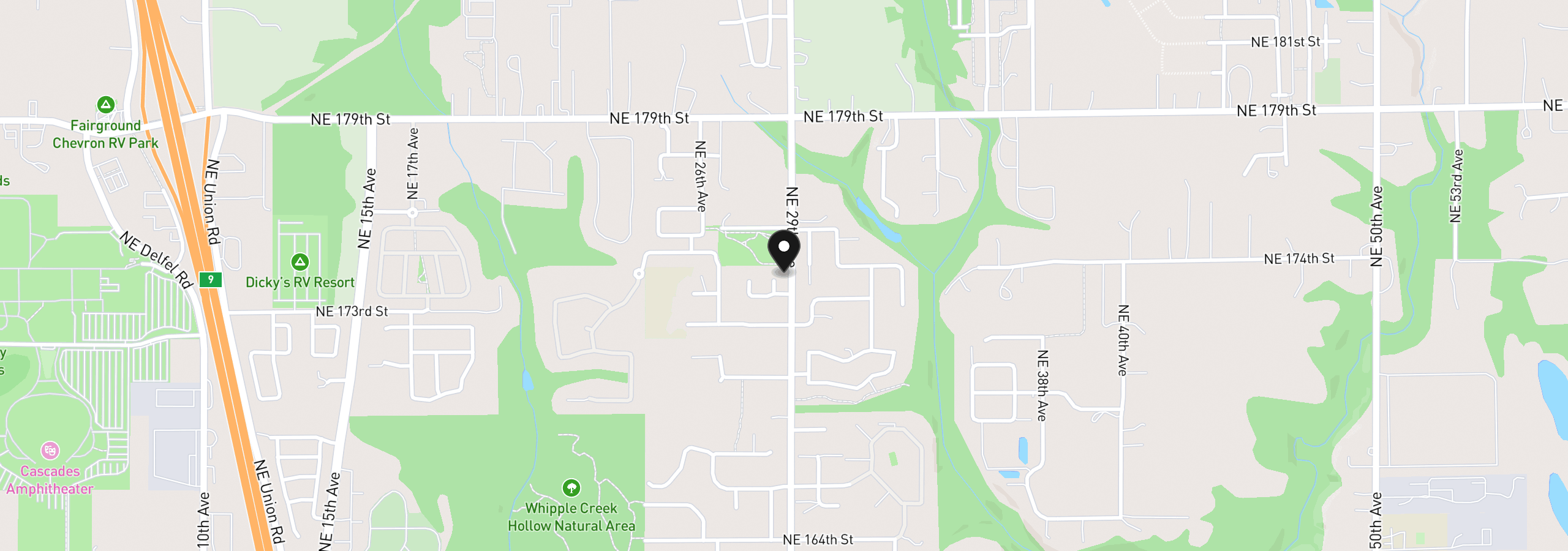 Map showing the location of 17311 NE 28th Ct, Ridgefield, Wa 98642