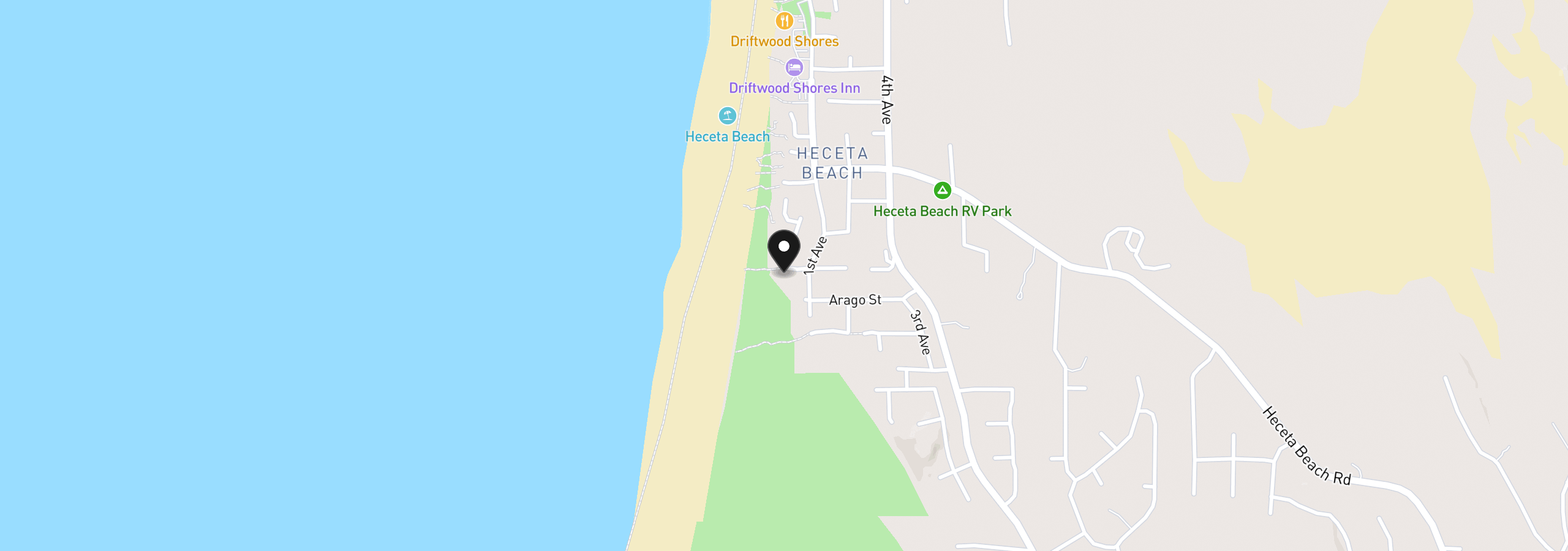 Map showing the location of 4512 Heceta St, Florence, OR 97439