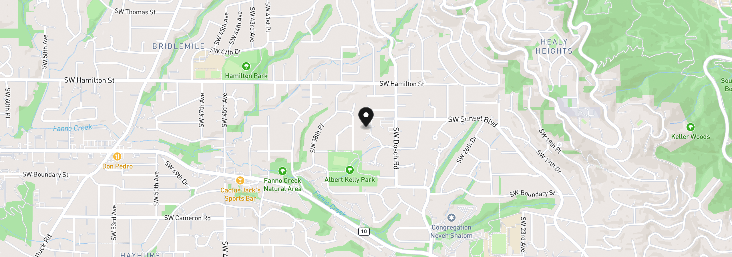 Map showing the location of 4803 SW Stonebrook Ct, Portland, OR 97239
