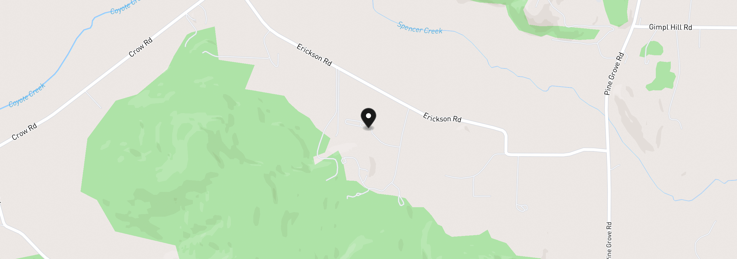 Map showing the location of 27520 Erickson Rd, Eugene, OR 97402