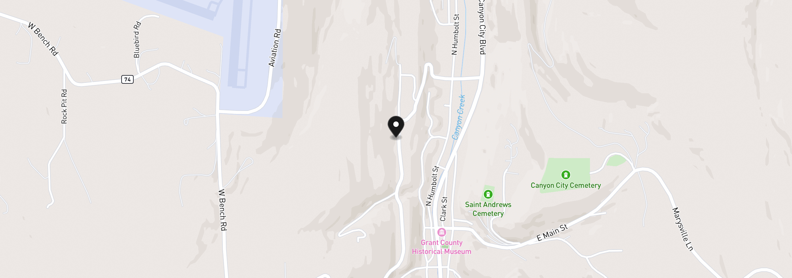 Map showing the location of Elkview Dr, Canyon City, OR 97820