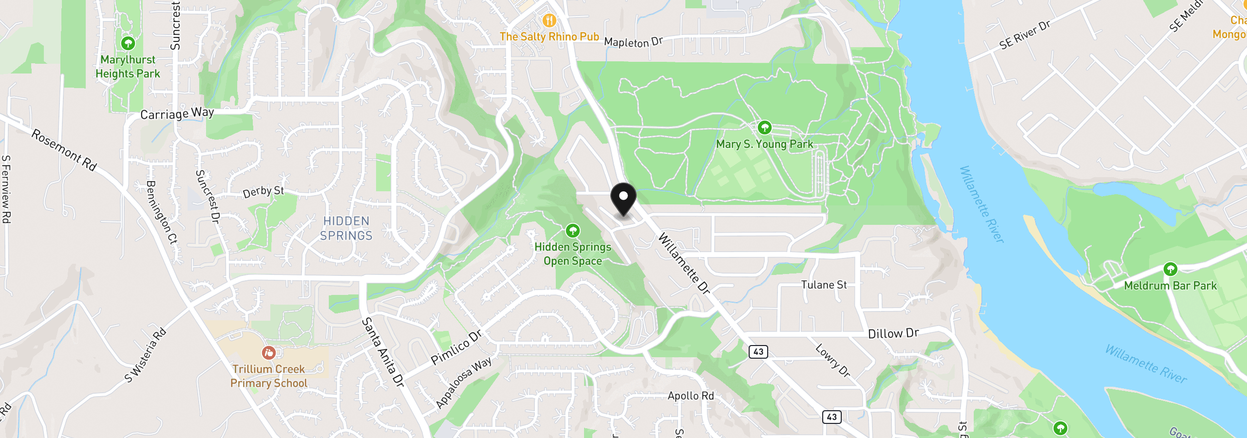 Map showing the location of 20030 Marigold Ct 18, West Linn, OR 97068