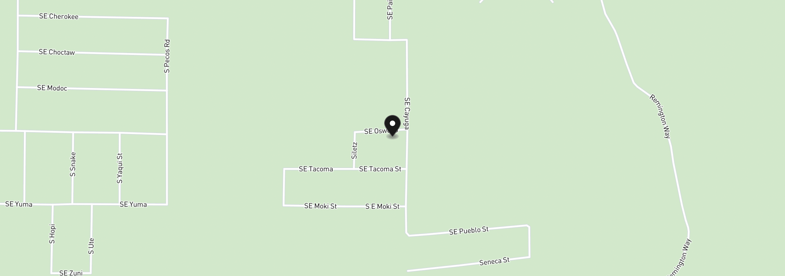 Map showing the location of 5172 SE Oswego Rd, Prineville, OR 97754