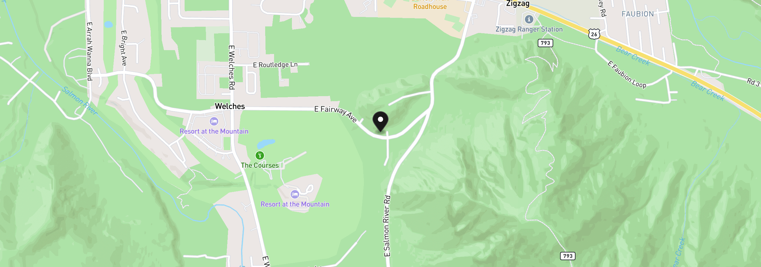 Map showing the location of 25741 E Highview Ct, Welches, OR 97067
