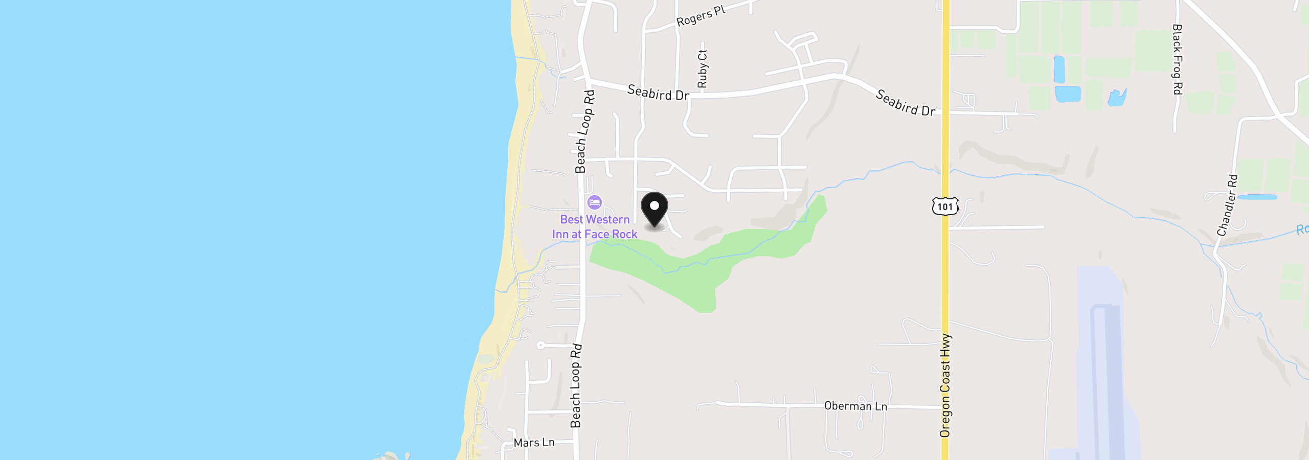 Map showing the location of 3275 Golf Links Rd, Bandon, OR 97411