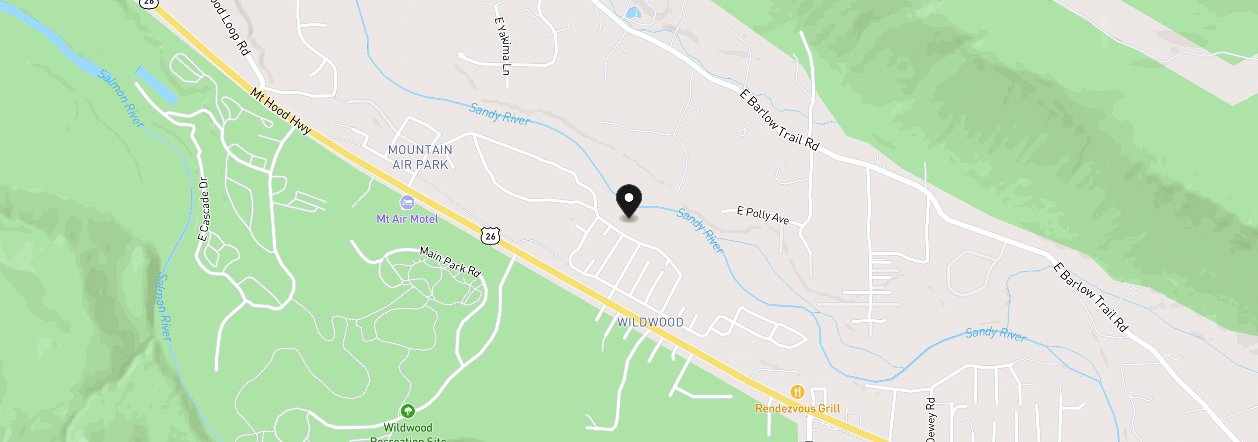 Map showing the location of 66295 E Mountain Air Dr, Welches, OR 97067