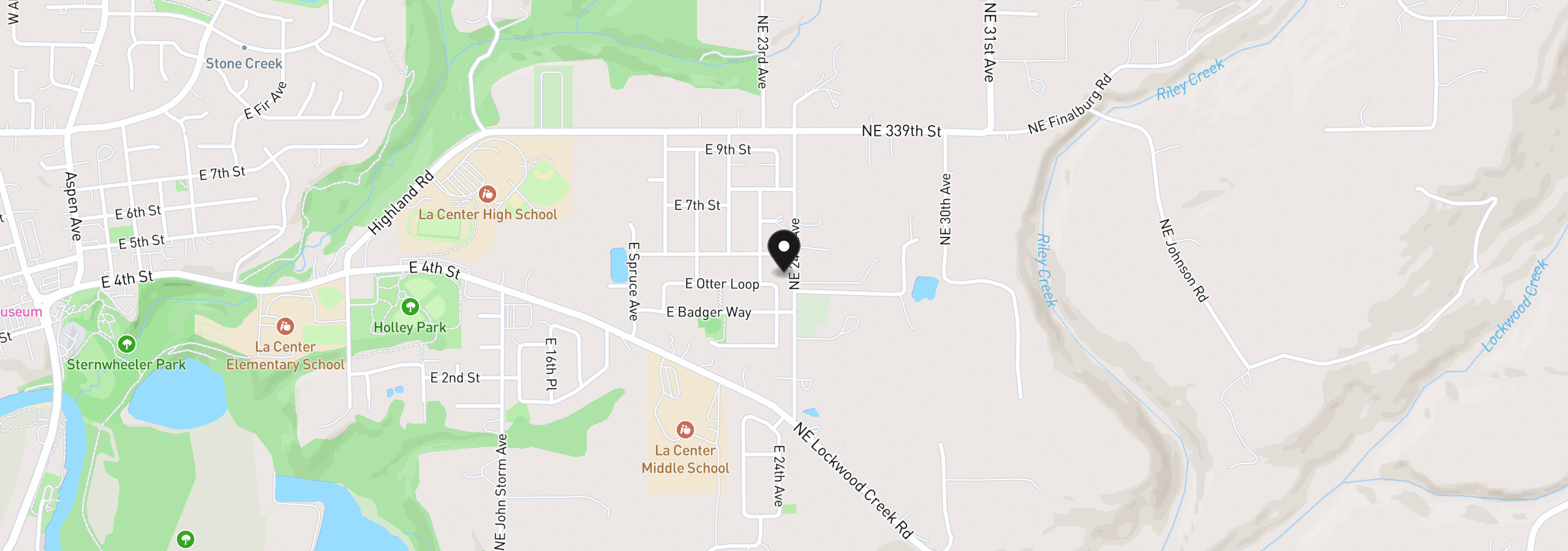 Map showing the location of 2339 E Otter Loop 29, La Center, Wa 98629