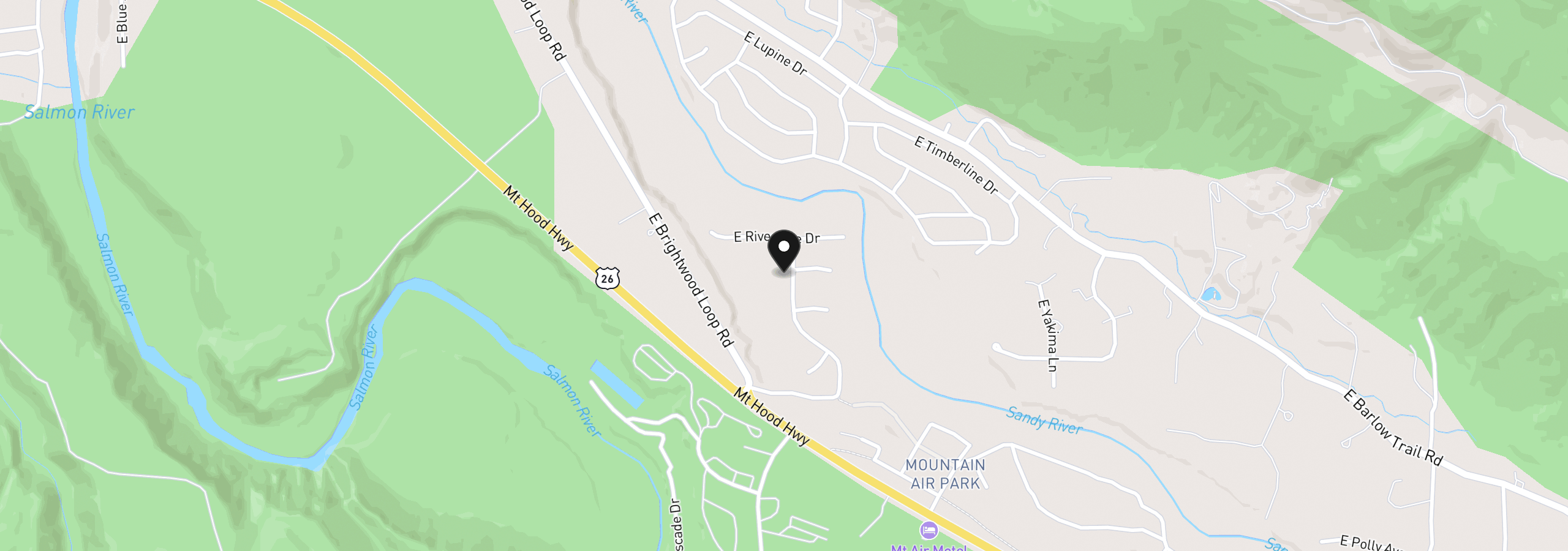 Map showing the location of 22073 E Wild Fern Ln, Brightwood, OR 97011