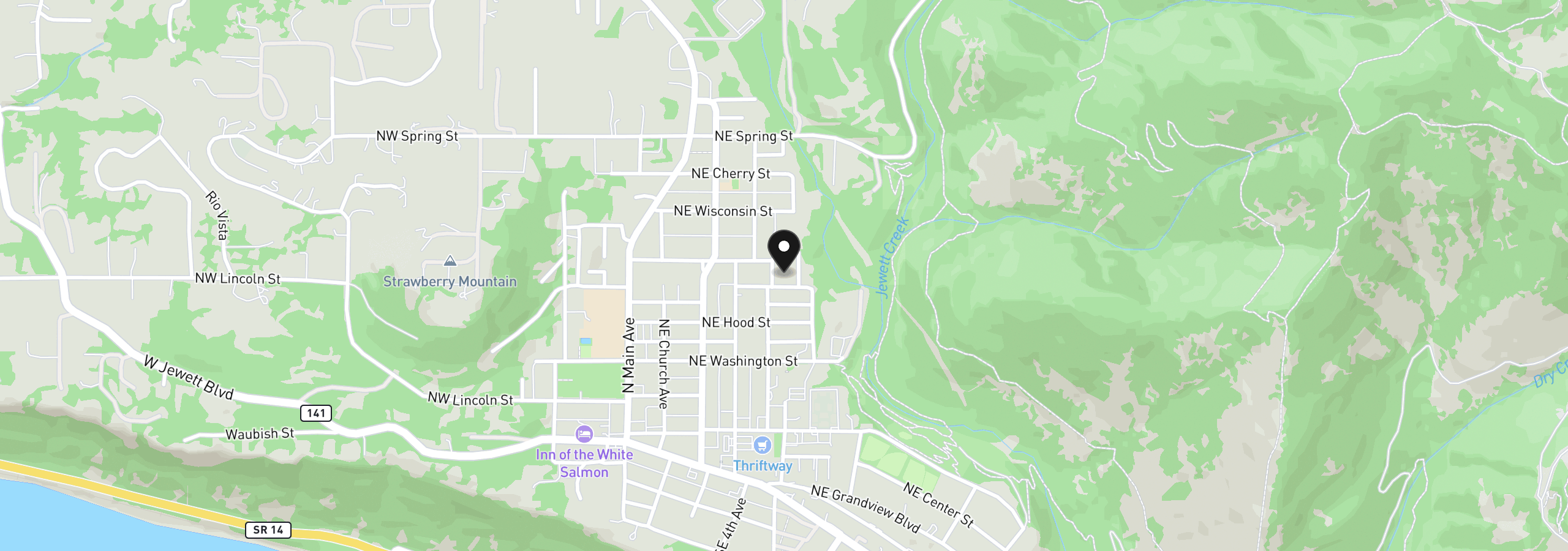 Map showing the location of 653 NE Snohomish Ave, White Salmon, Wa 98672