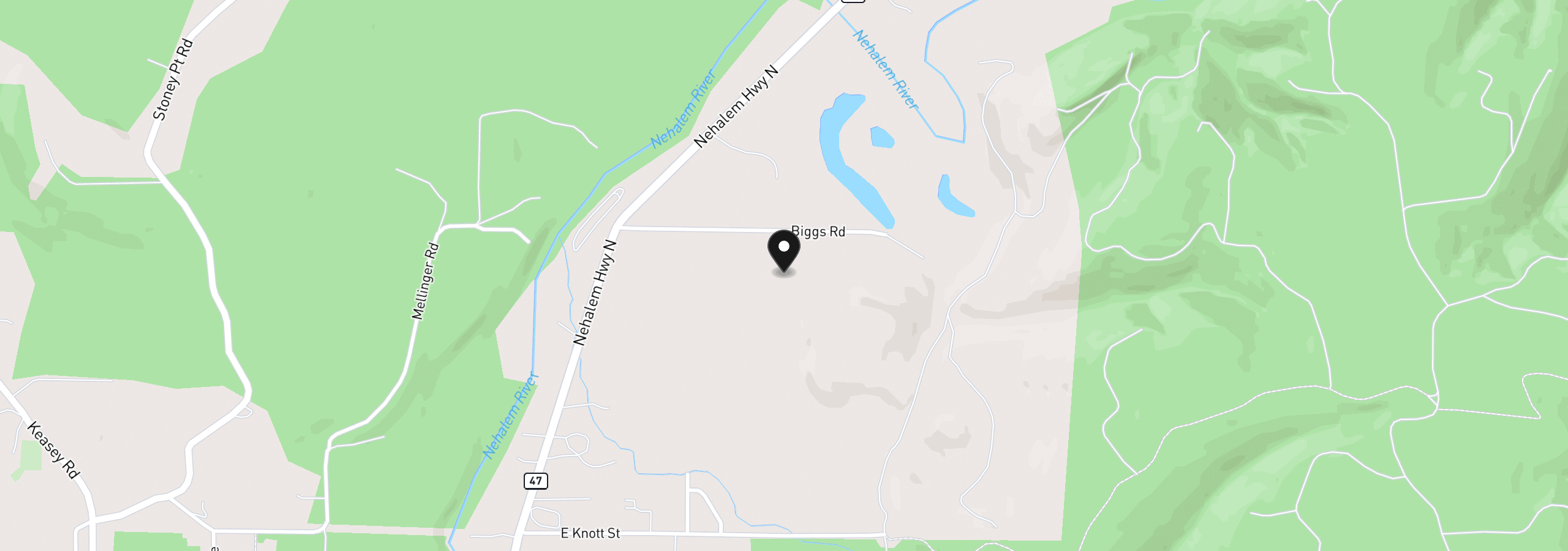 Map showing the location of 19512 Biggs Rd, Vernonia, OR 97064