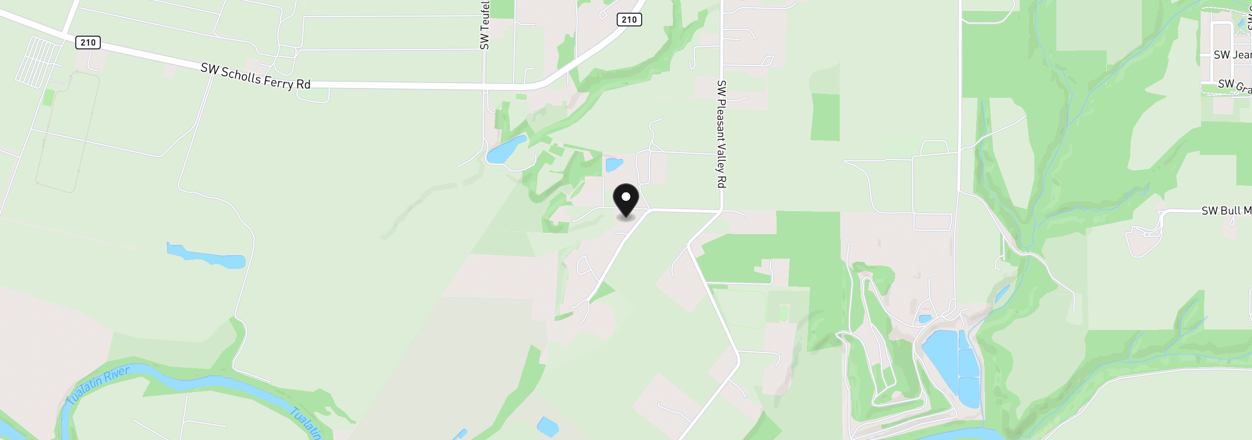 Map showing the location of 19885 SW Aten Rd, Beaverton, OR 97007