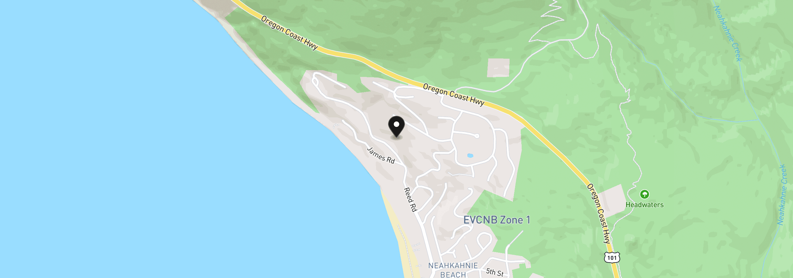 Map showing the location of 38295 Beulah Reed Rd, Manzanita, OR 97130