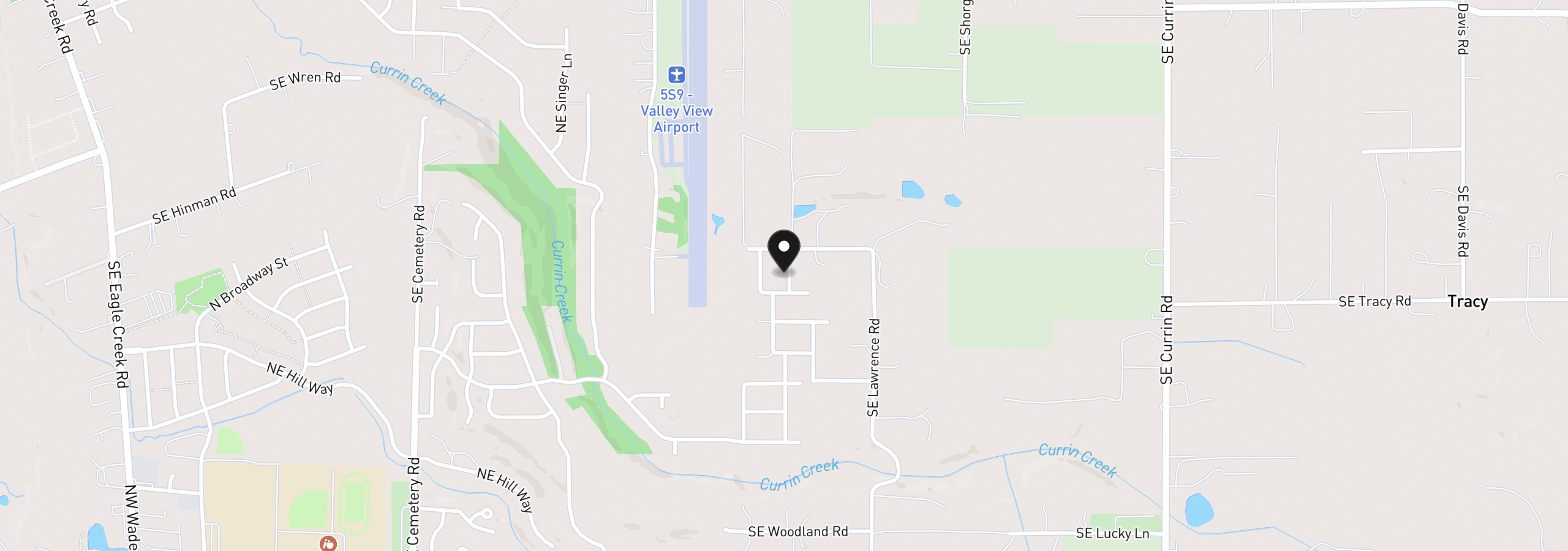 Map showing the location of 1595 NE Wiley Ln 18, Estacada, OR 97023