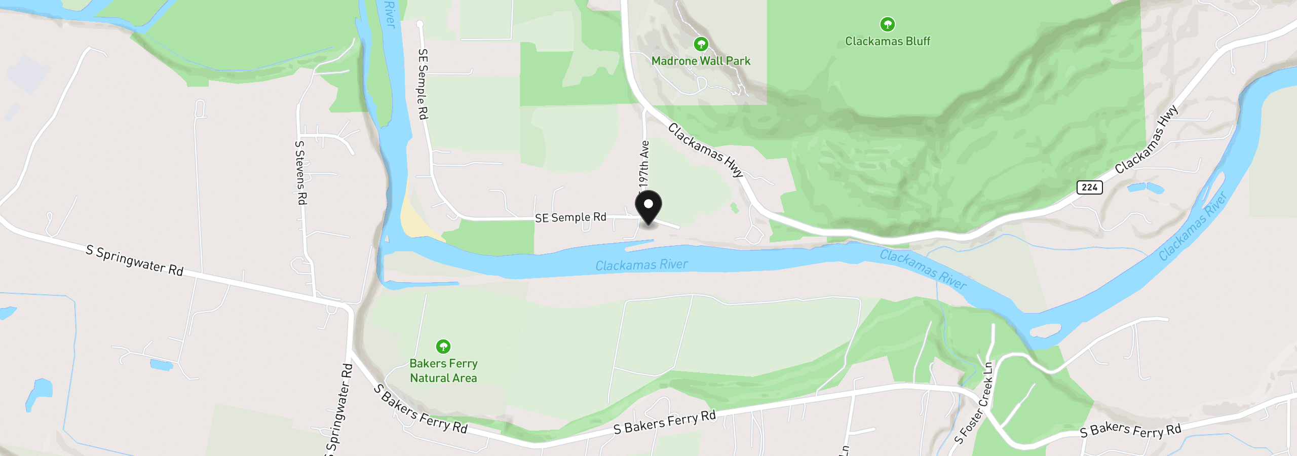 Map showing the location of 19710 SE Semple Rd, Damascus, OR 97089