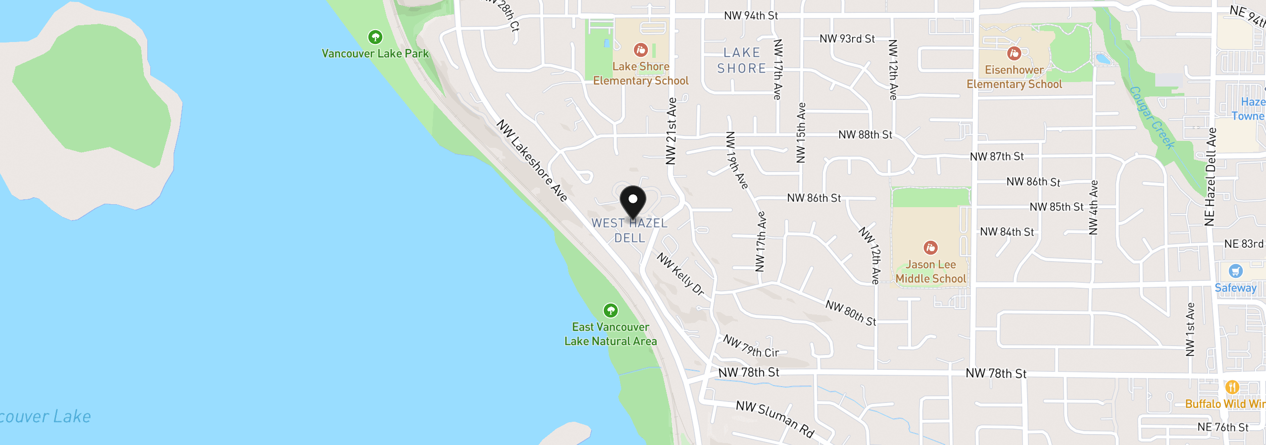 Map showing the location of 2304 NW 84th Loop, Vancouver, Wa 98665