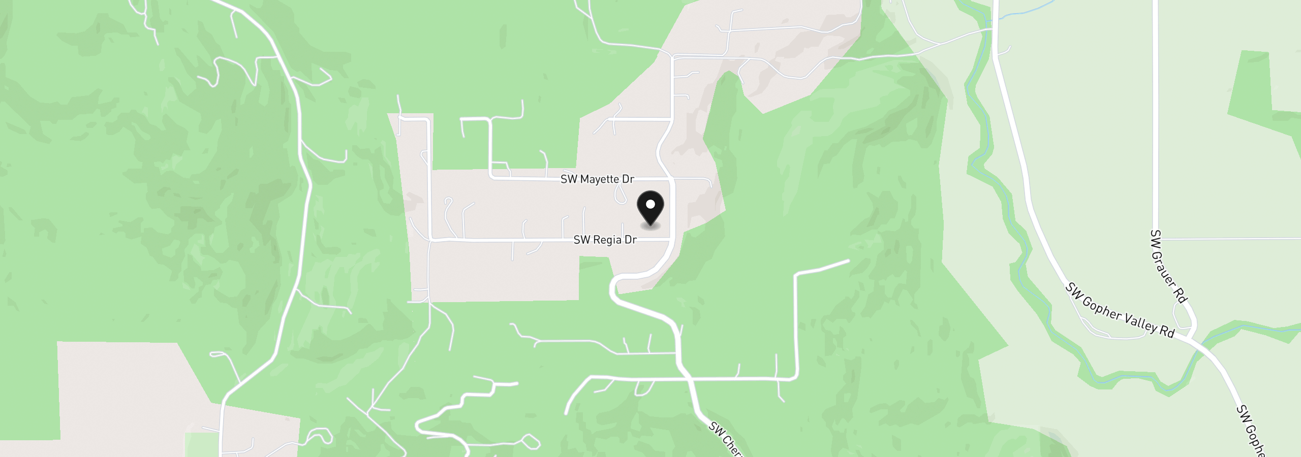 Map showing the location of 26200 SW Regia Dr, Sheridan, OR 97378