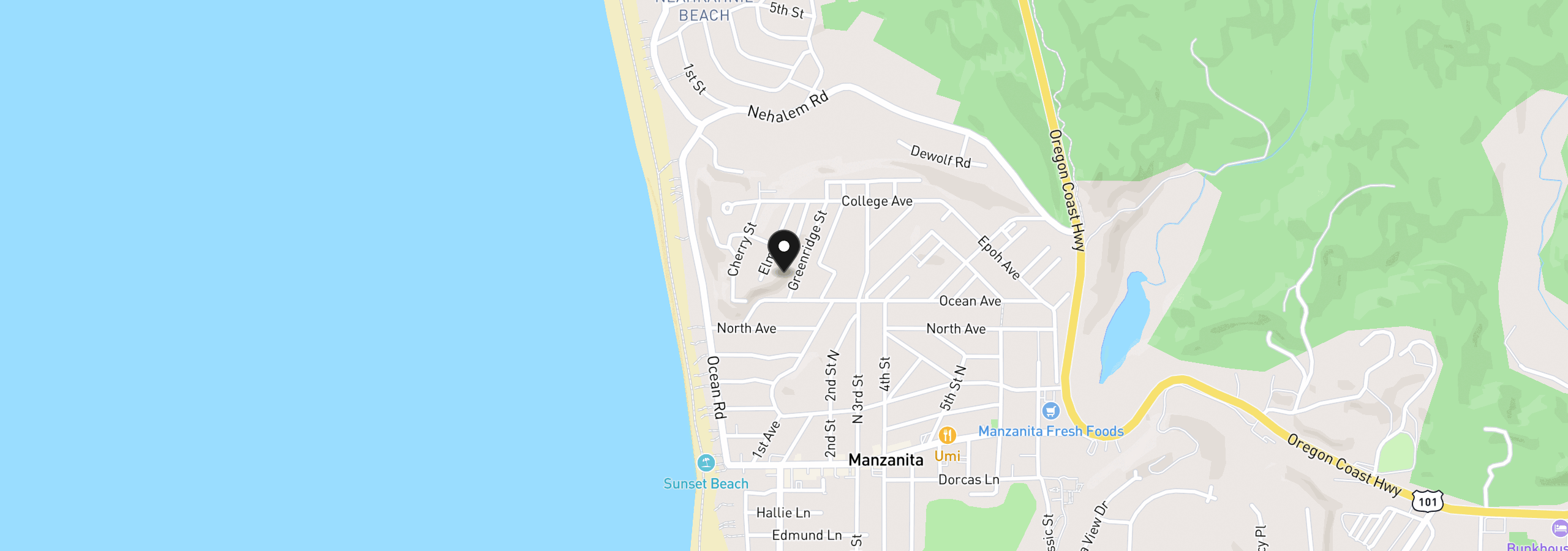 Map showing the location of 759 Greenridge St, Manzanita, OR 97130