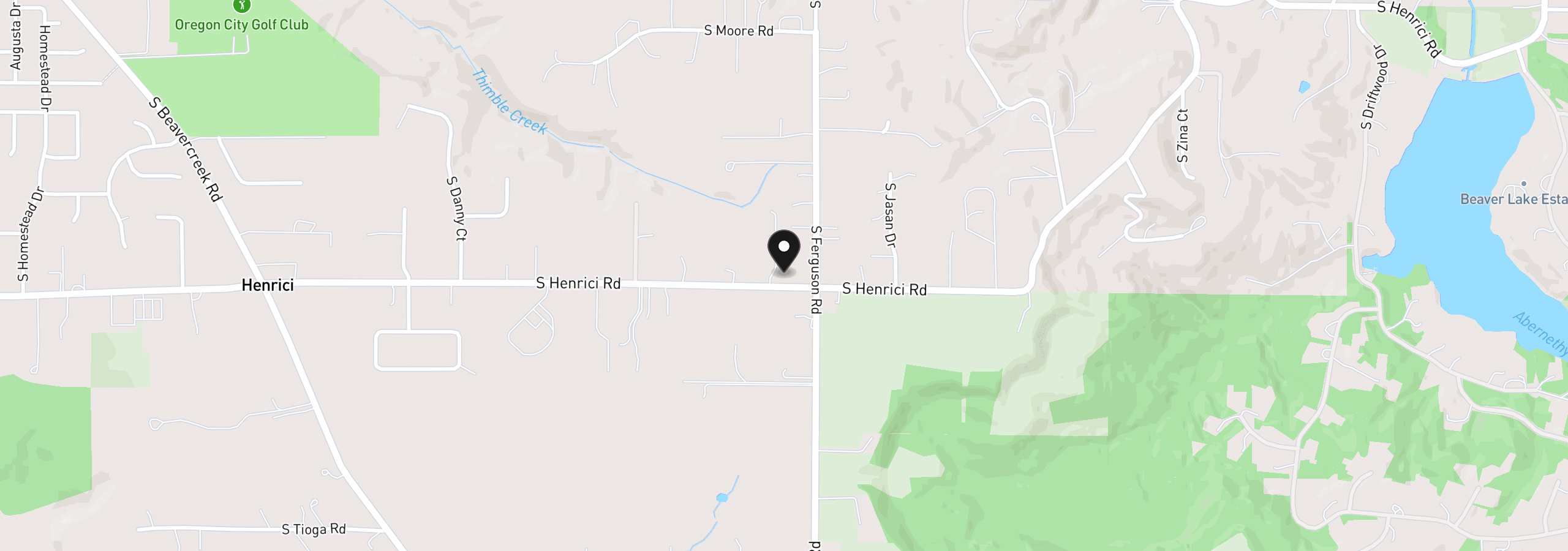 Map showing the location of 16423 S Henrici Rd, Oregon City, OR 97045