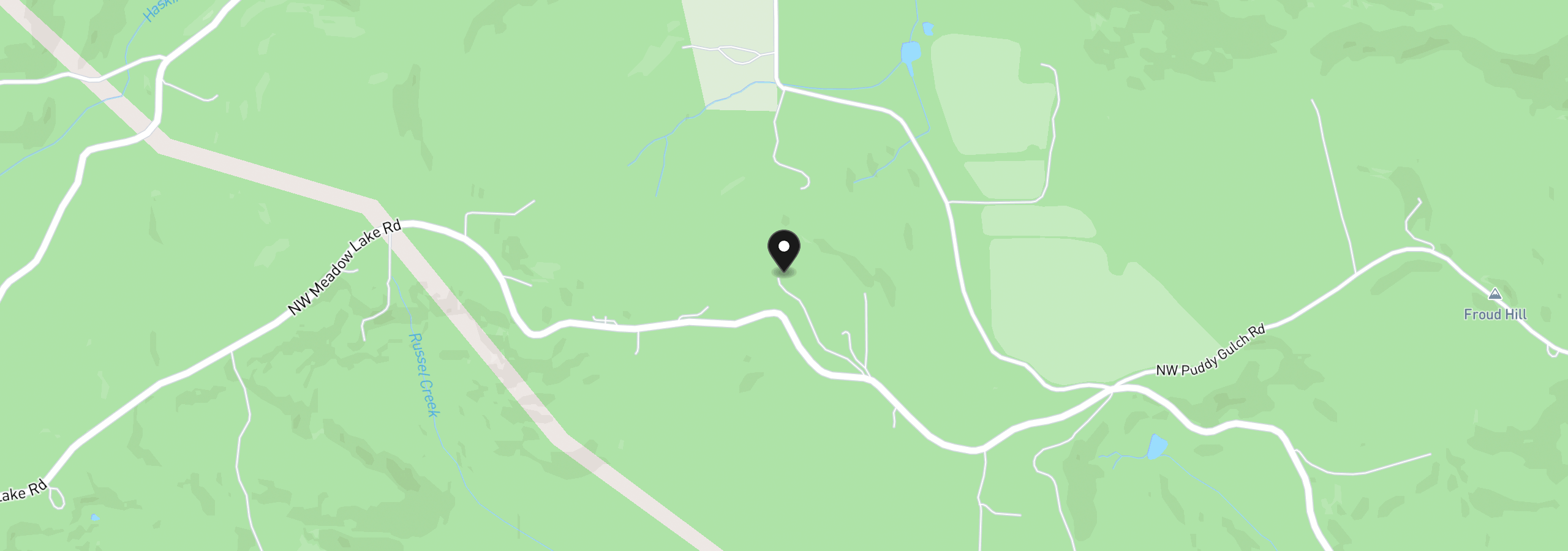 Map showing the location of 18600 NW Meadow Lake Rd, Yamhill, OR 97148