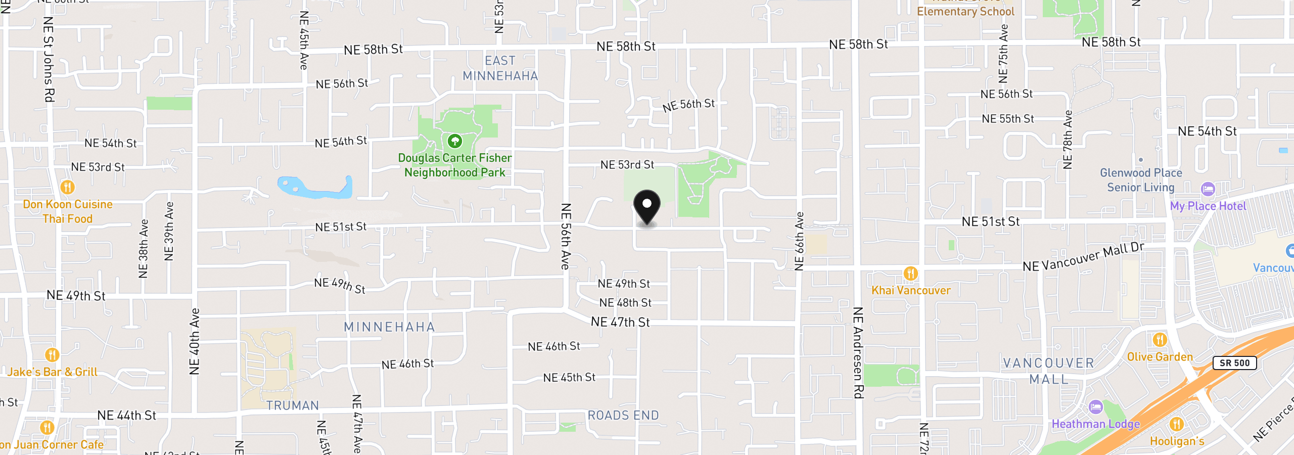 Map showing the location of 6413 NE 51st Loop, Vancouver, Wa 98661