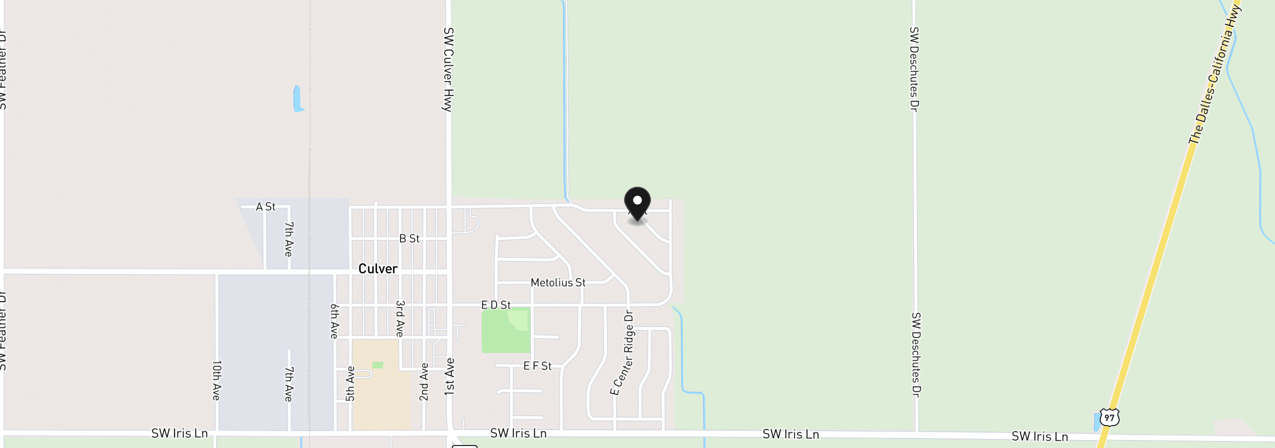 Map showing the location of 229 Alfalfa Dr, Culver, OR 97734