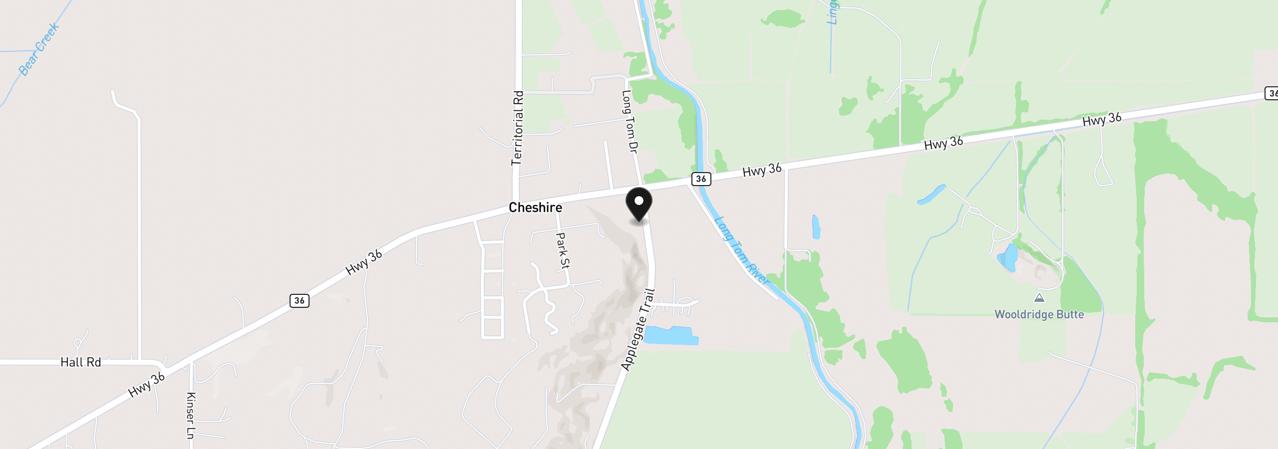 Map showing the location of 93146 Applegate Trl, Junction City, OR 97448