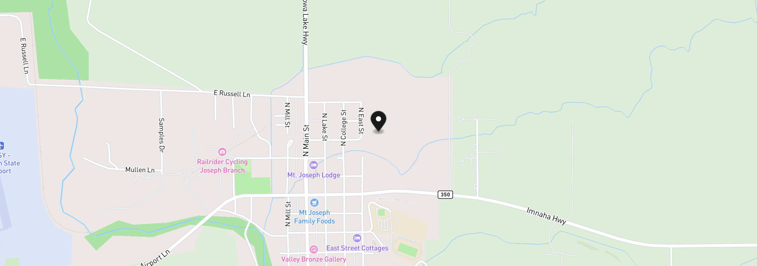 Map showing the location of 605 N Taylor St, Joseph, OR 97846
