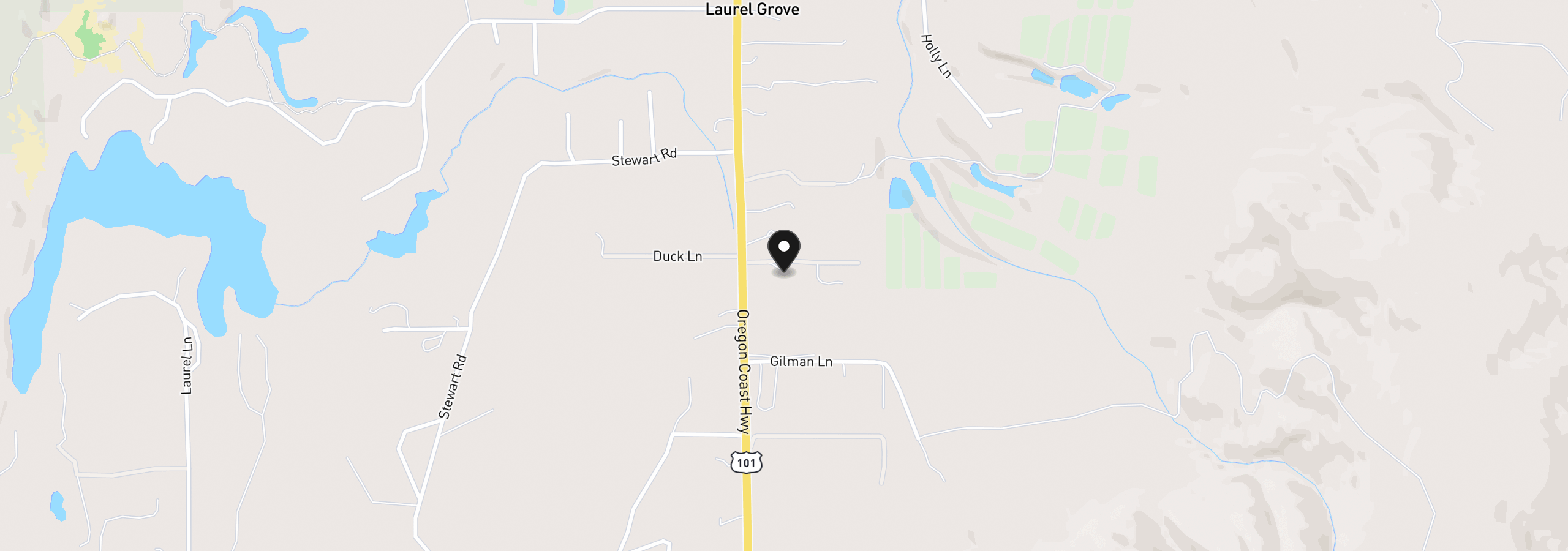 Map showing the location of 47247 Highway 101, Bandon, OR 97411
