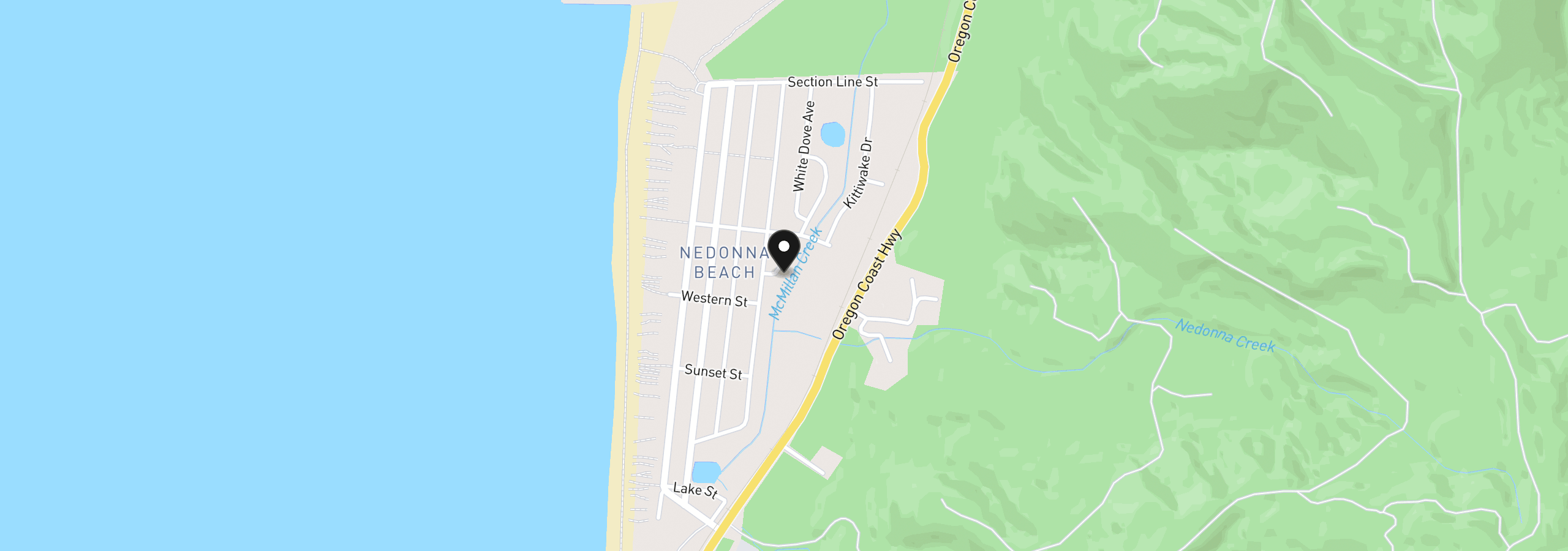 Map showing the location of 8845 Central Ct, Rockaway Beach, OR 97136