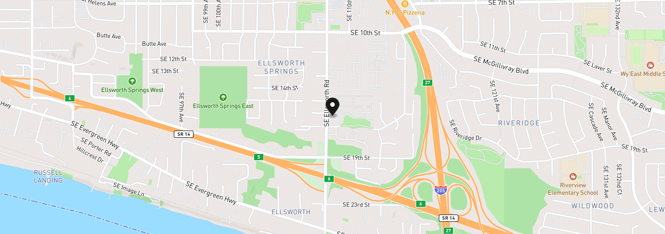 Map showing the location of 10800 SE 17th Cir J115, Vancouver, Wa 98664