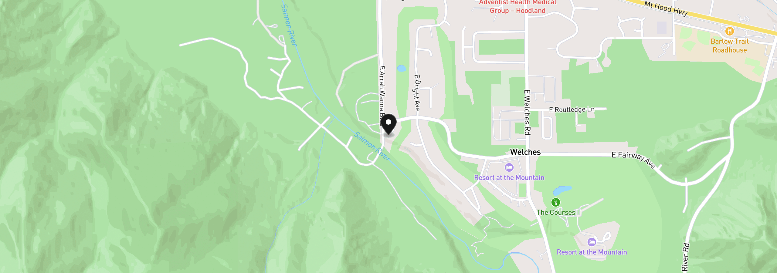 Map showing the location of 25495 E Trevino Ct, Welches, OR 97067