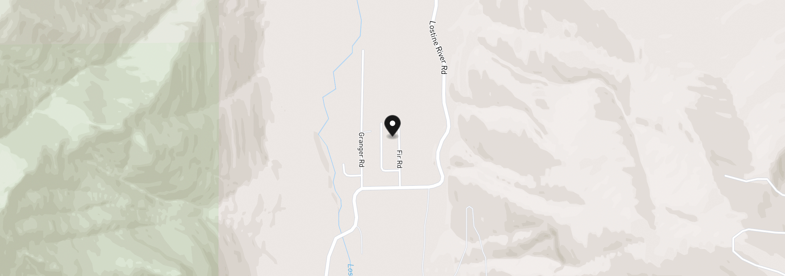 Map showing the location of Fir Rd, Lostine, OR 97857