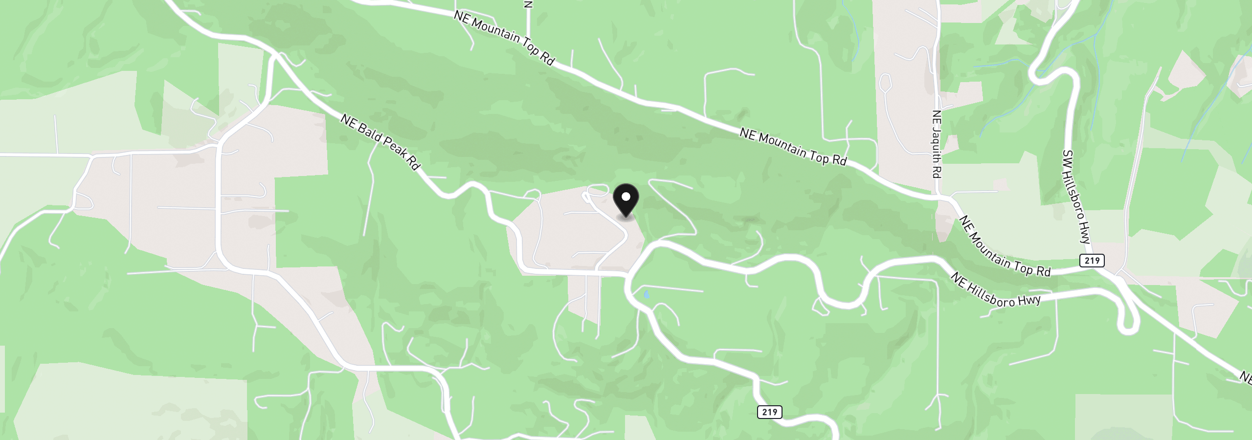 Map showing the location of 18108 NE Bald Peak Ln, Newberg, OR 97132
