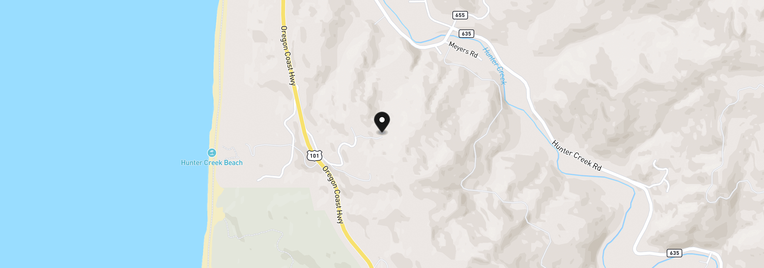 Map showing the location of 27961 Thimbleberry Rd, Gold Beach, OR 97444