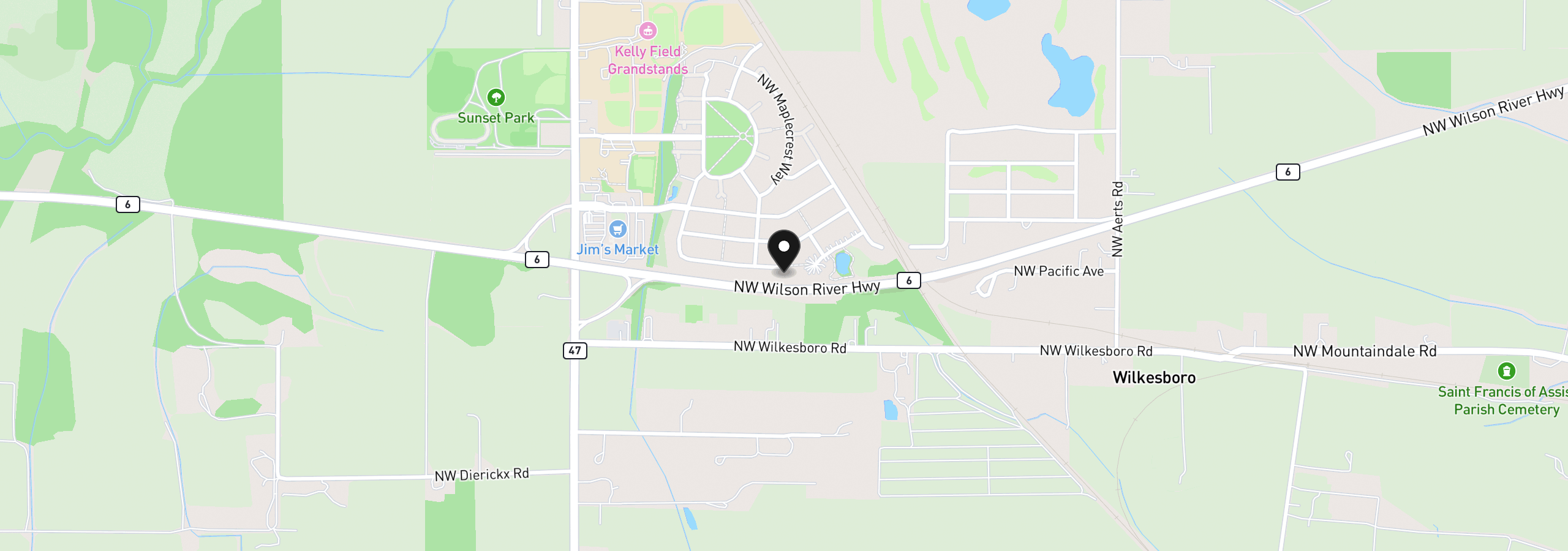 Map showing the location of 41816 NW Broadshire Ln, Banks, OR 97106