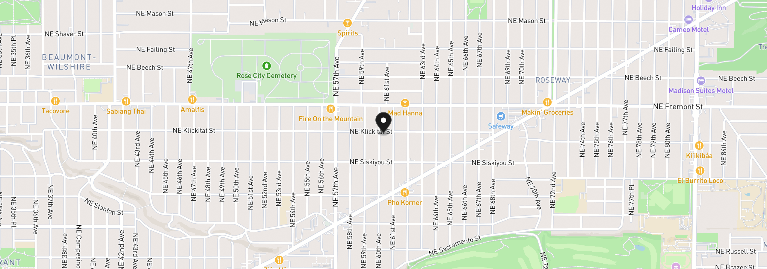 Map showing the location of 3244 NE 60th Ave, Portland, OR 97213