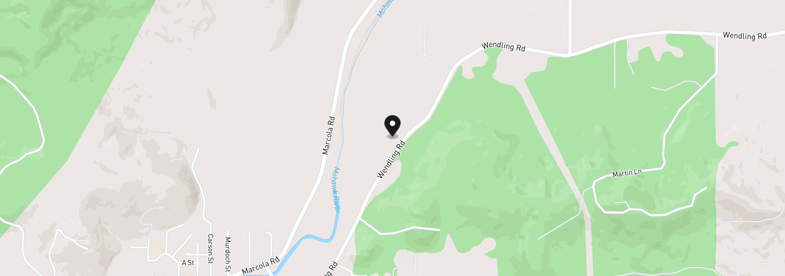 Map showing the location of 38497 Wendling Rd, Marcola, OR 97454