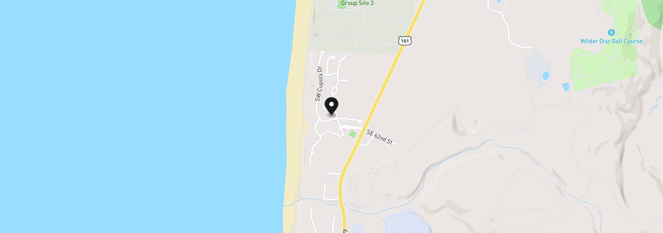 Map showing the location of 220 SW 61st St, South Beach, OR 97366