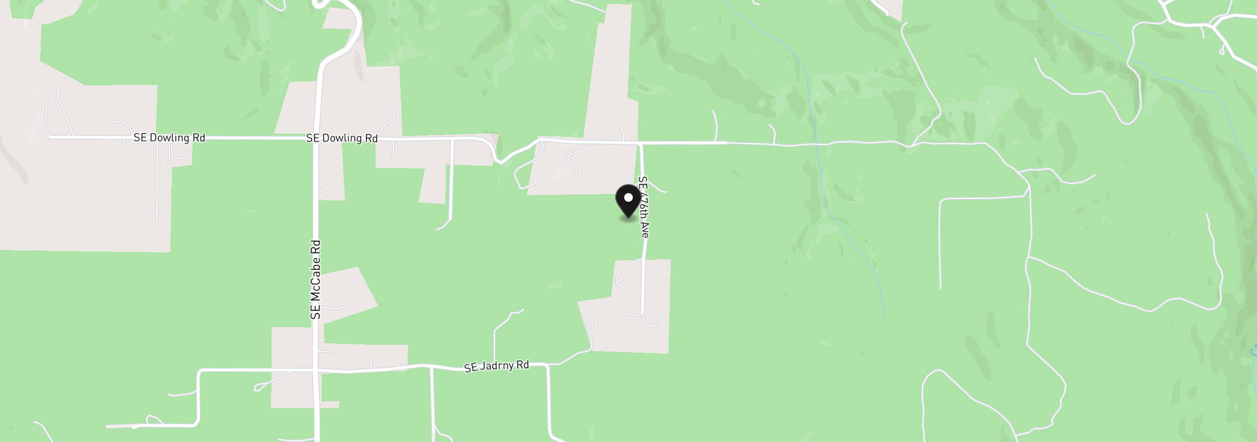 Map showing the location of SE 476th Ave, Sandy, OR 97055