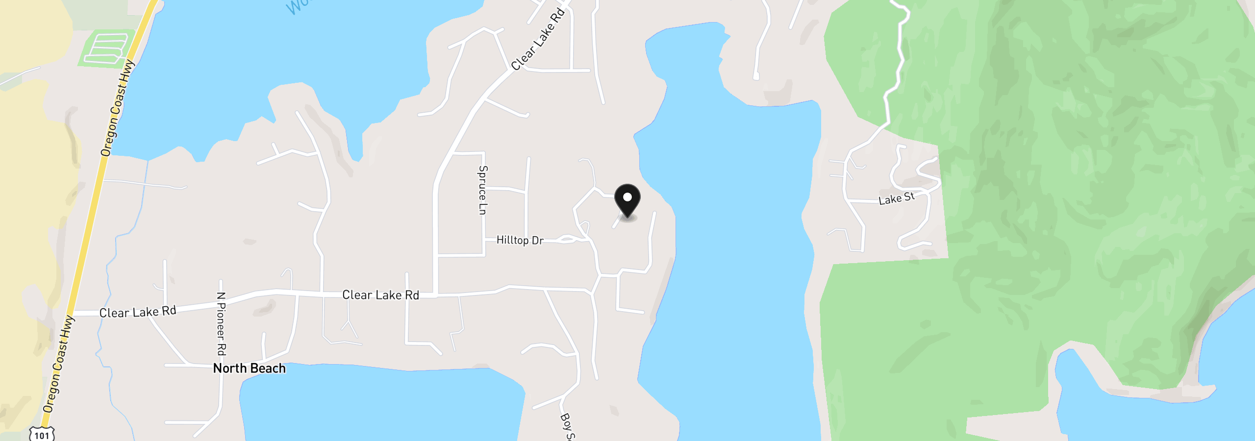 Map showing the location of Parkway Dr 3900, Florence, OR 97439