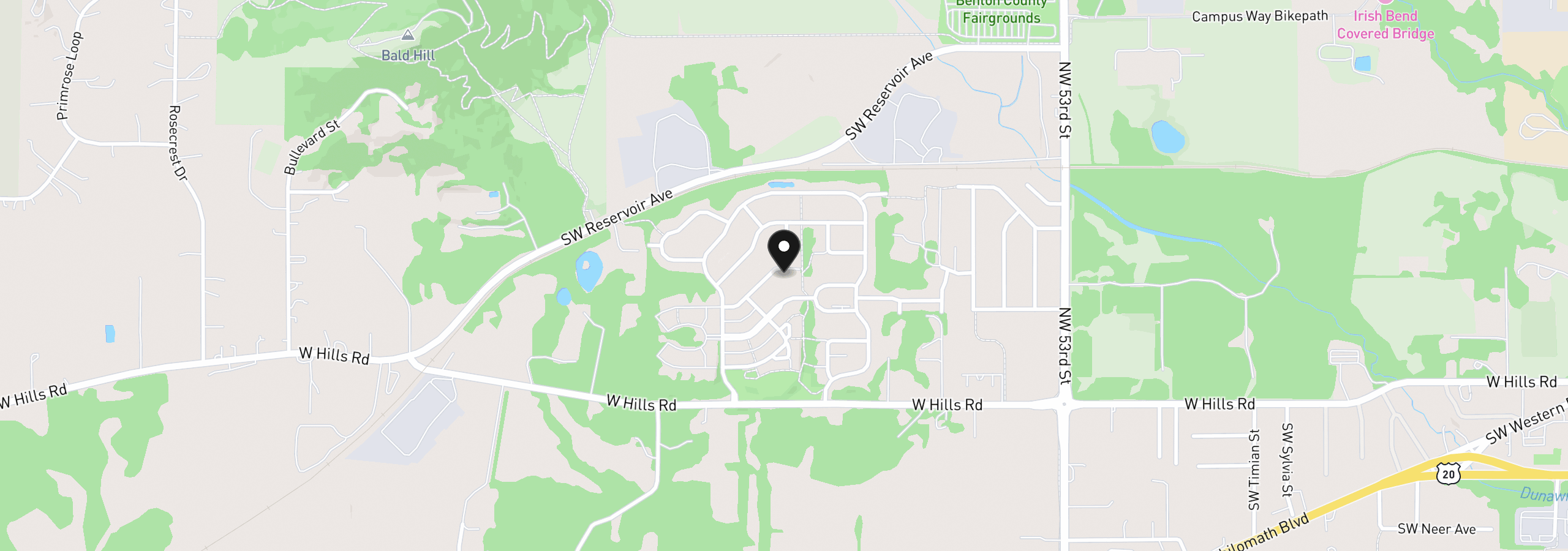 Map showing the location of 6216 SW Chestnut Dr, Corvallis, OR 97333