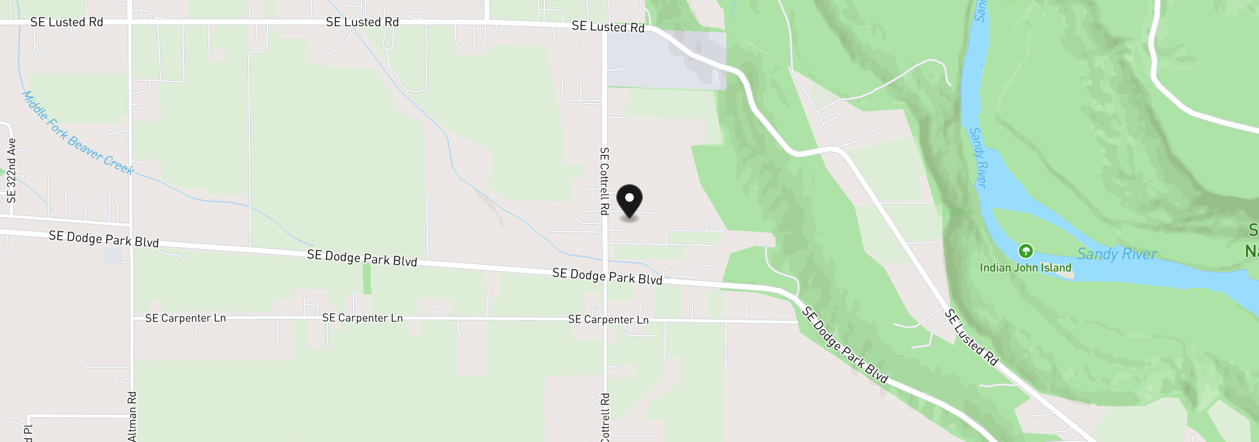 Map showing the location of 7326 SE Cottrell Rd, Gresham, OR 97080