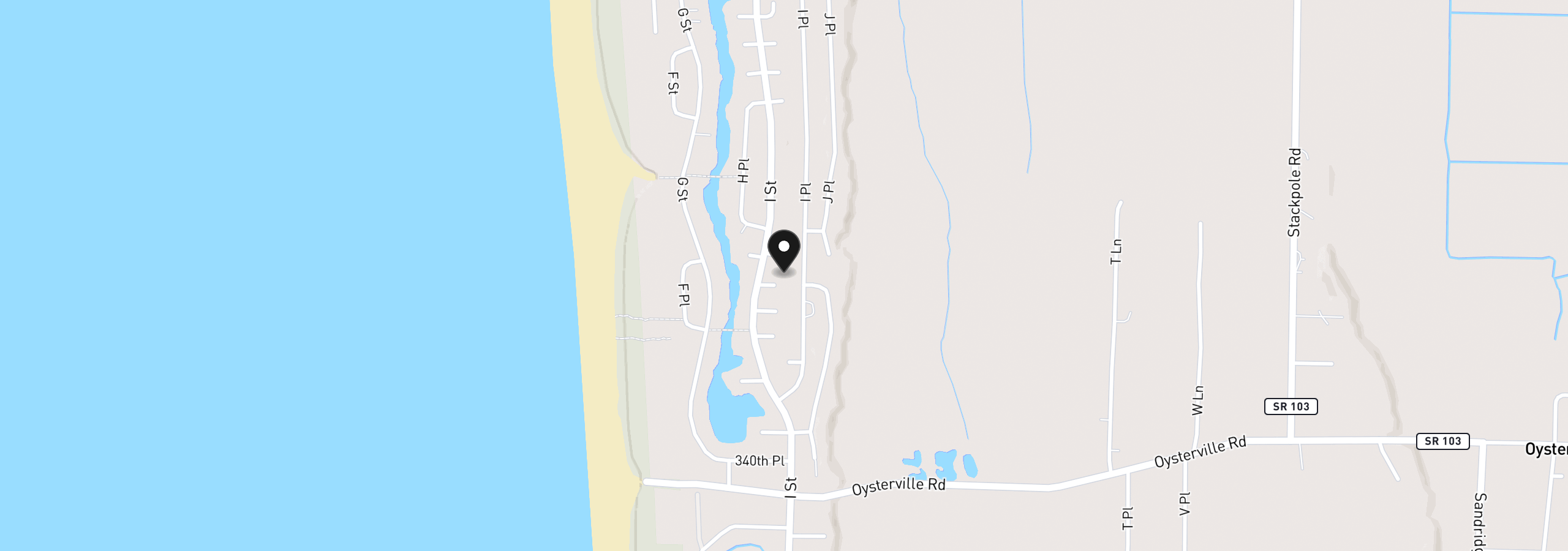 Map showing the location of 807 346th Pl, Ocean Park, Wa 98640