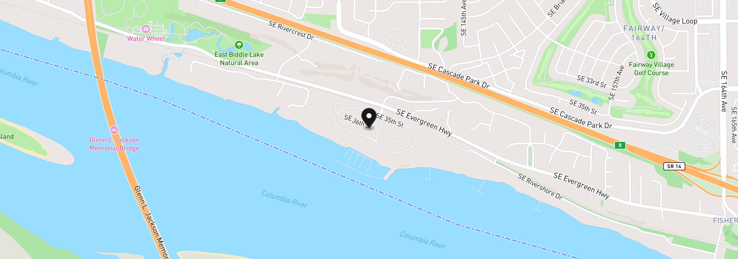 Map showing the location of 13811 SE 36th St, Vancouver, Wa 98683