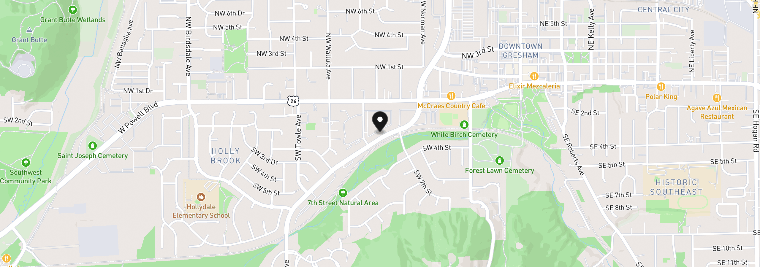 Map showing the location of 200 SW Florence Ave D14, Gresham, OR 97080